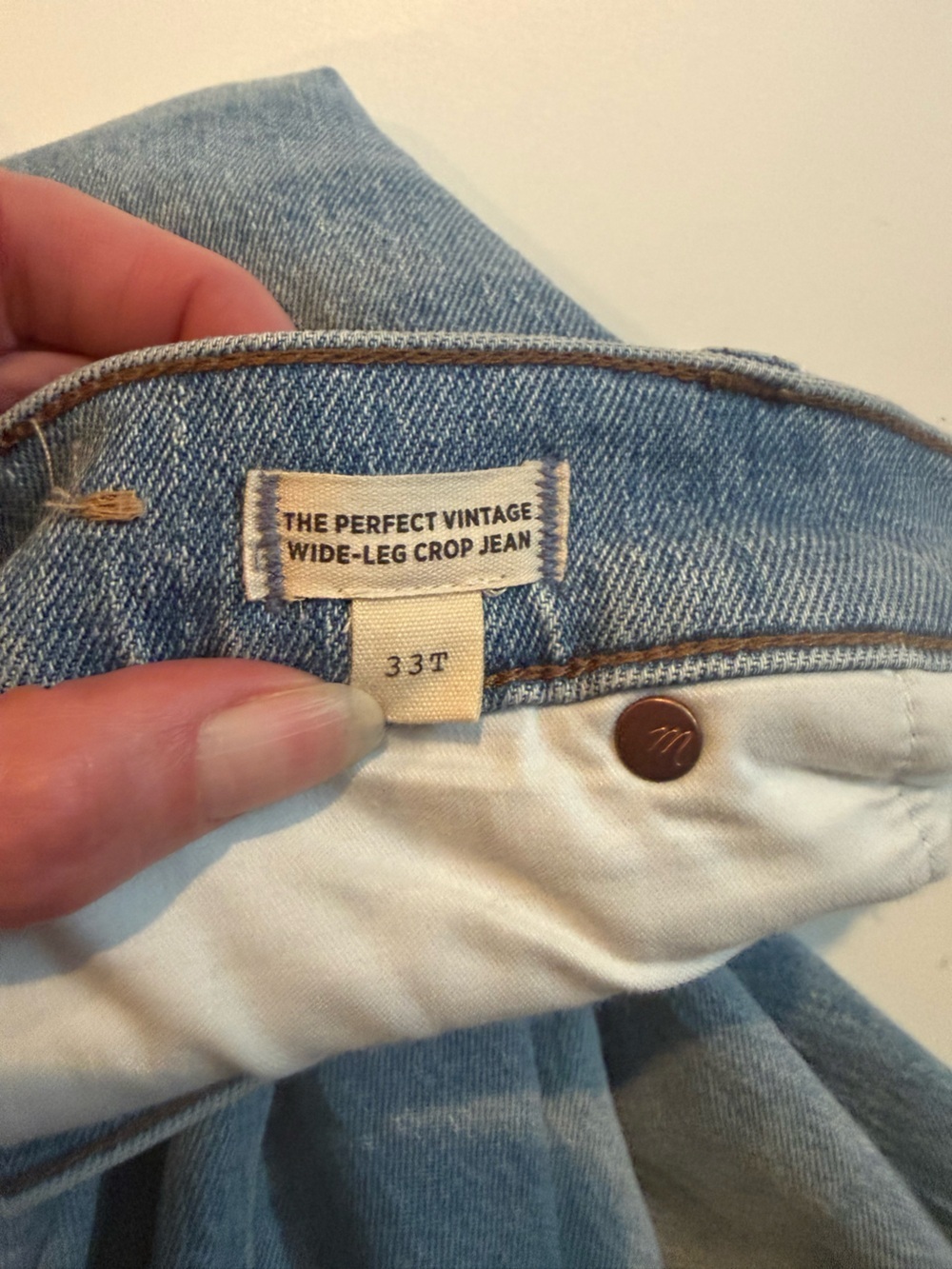 Madewell Tall Perfect Vintage Wide-Leg Crop Jean in Altoona Wash Size 33 - Picture 9 of 12